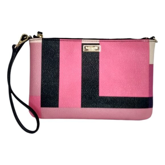kate spade Handbags - Kate Spade Colorblock Clutch Wristlet Navy Pink Black
